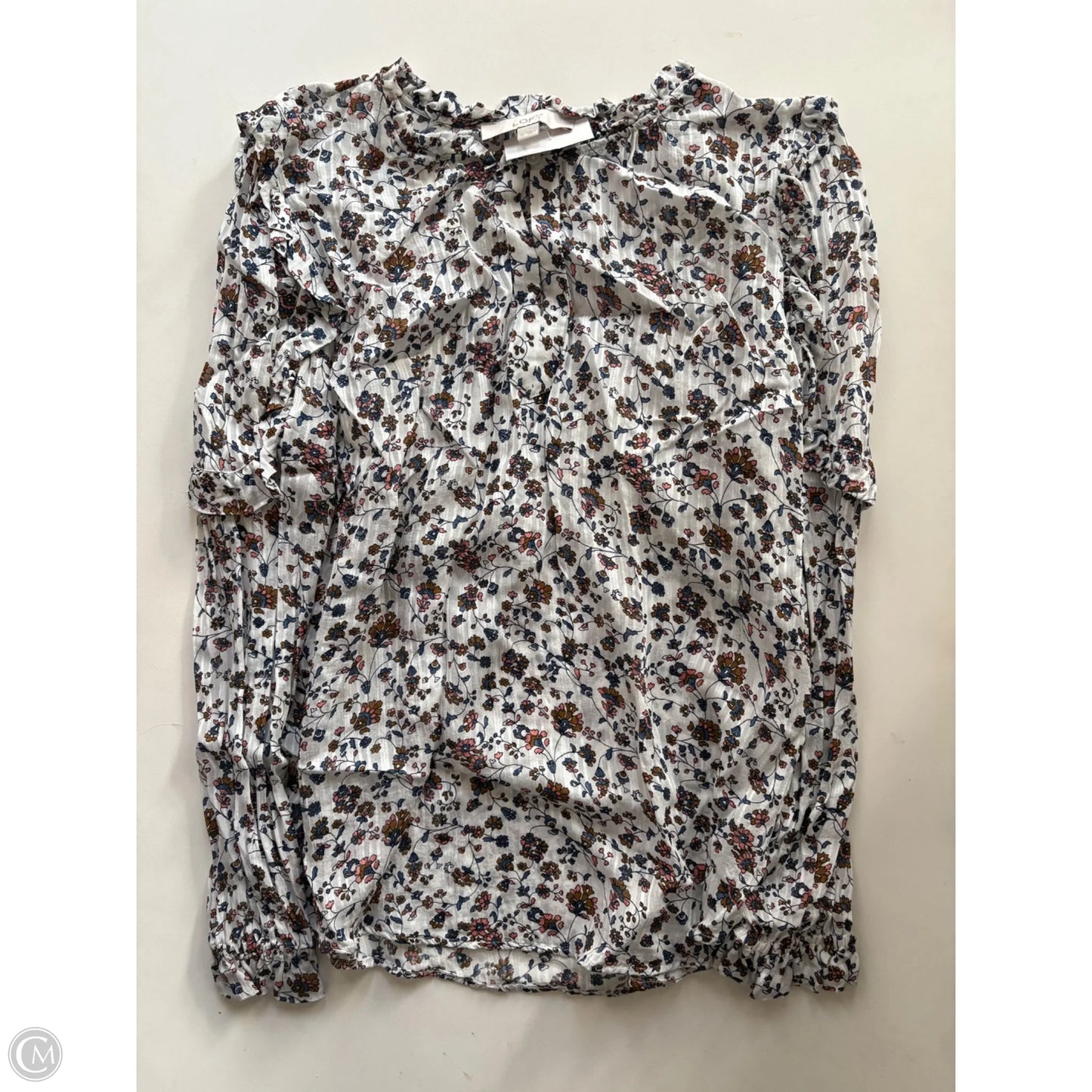 Top Long Sleeve By Loft In Floral Print, Size: M