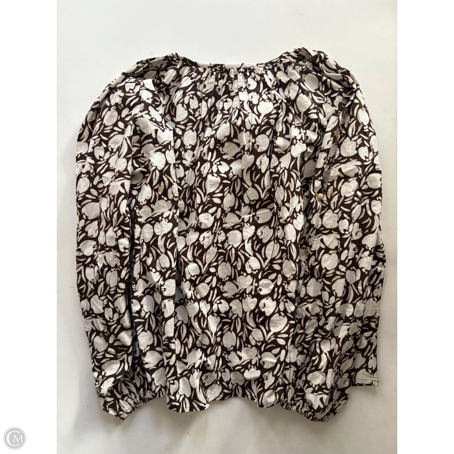 Top Short Sleeve By Loft In Brown, Size: M
