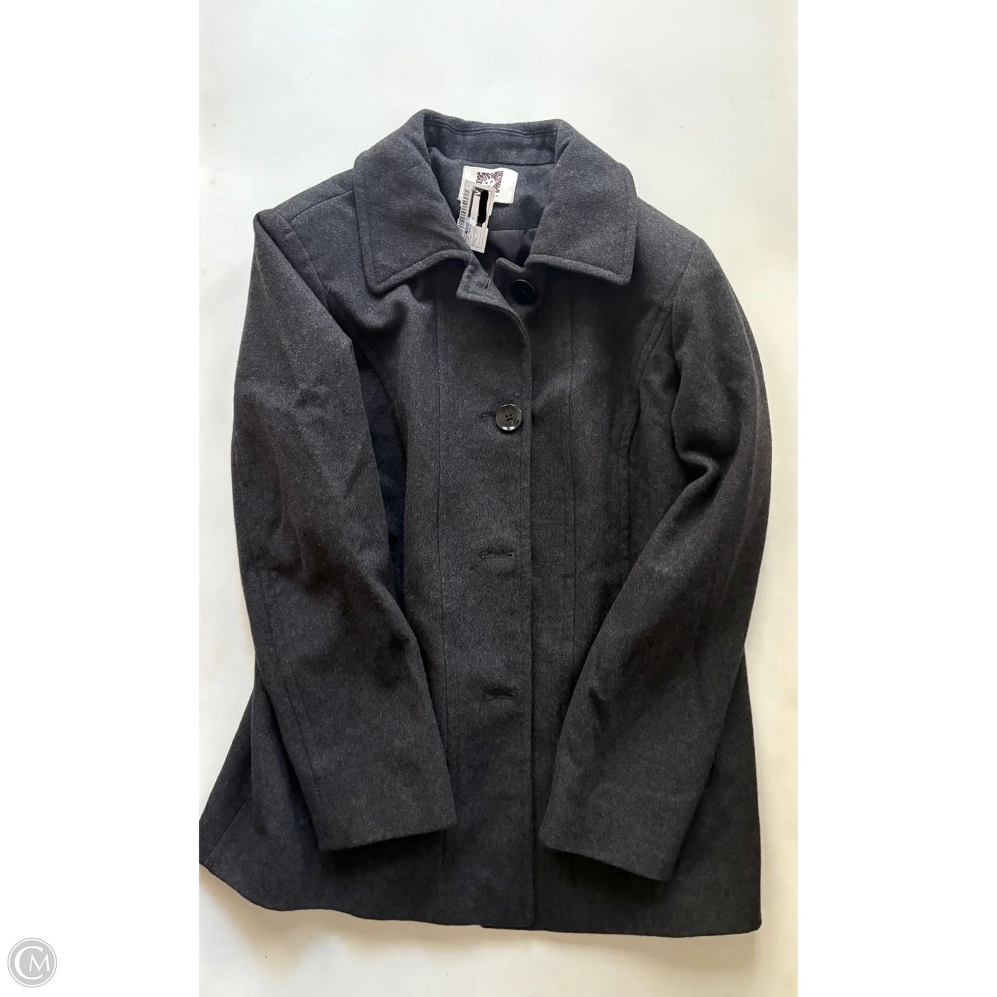Coat Peacoat By Anne Klein In Black, Size: L