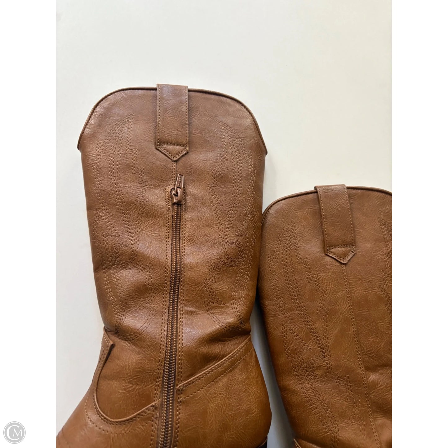 Boots Knee Heels By Roper In Brown, Size: 7