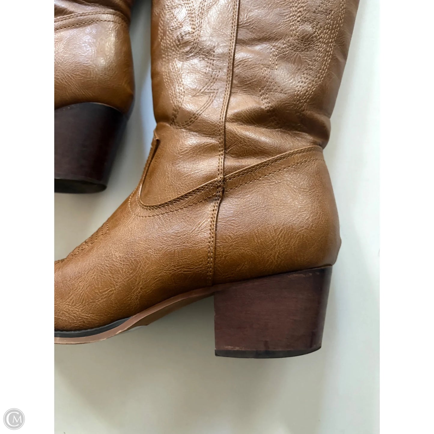 Boots Knee Heels By Roper In Brown, Size: 7