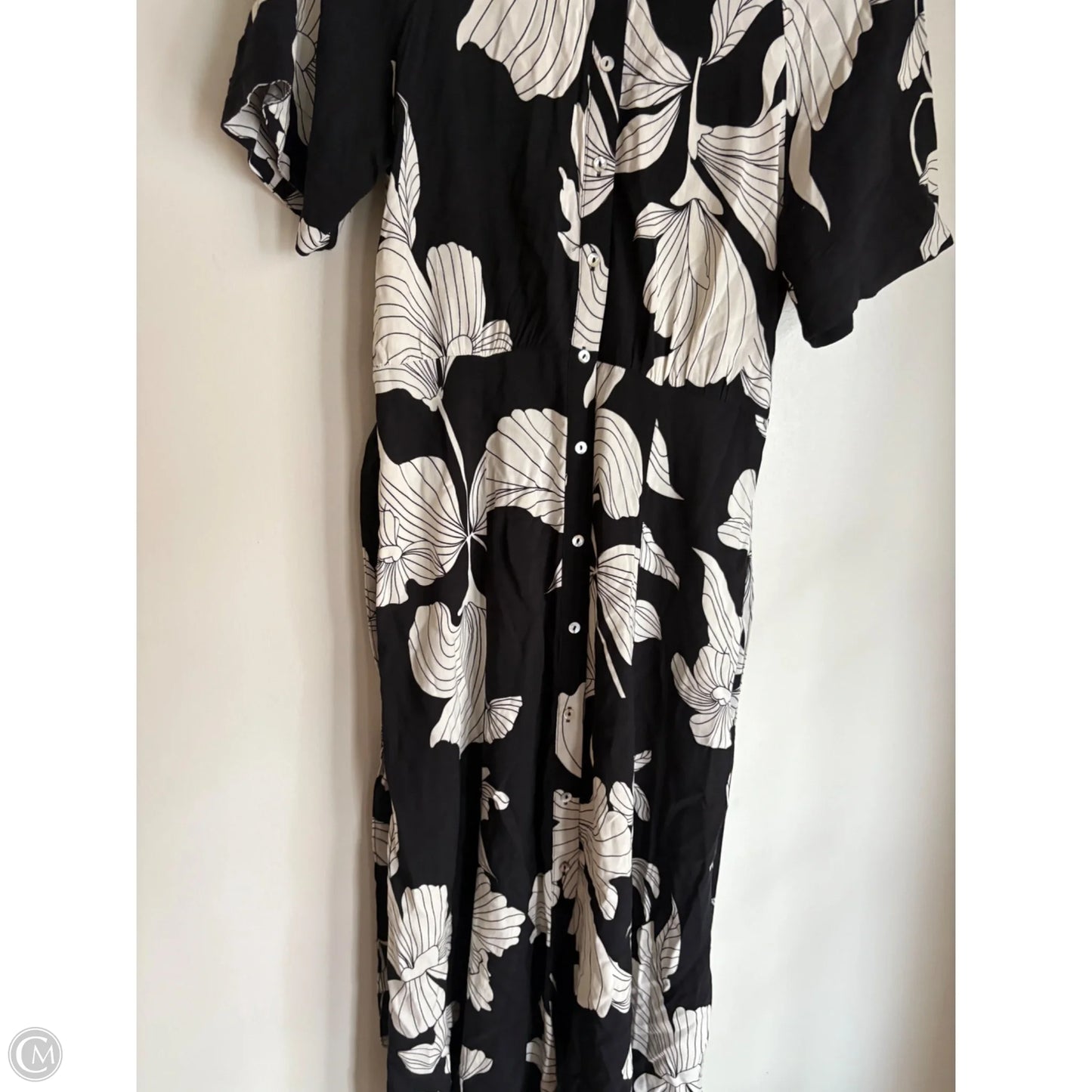 Dress Casual Maxi By H&m In Black & Cream, Size: M
