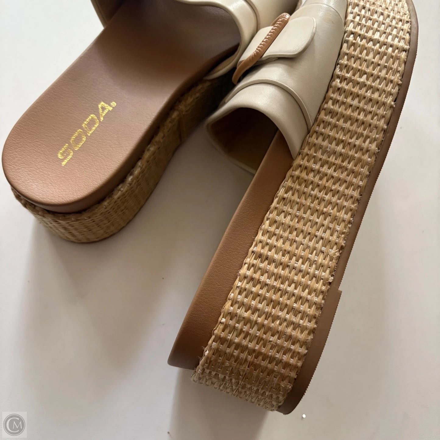 Shoes Heels Block By Soda In Cream, Size: 8