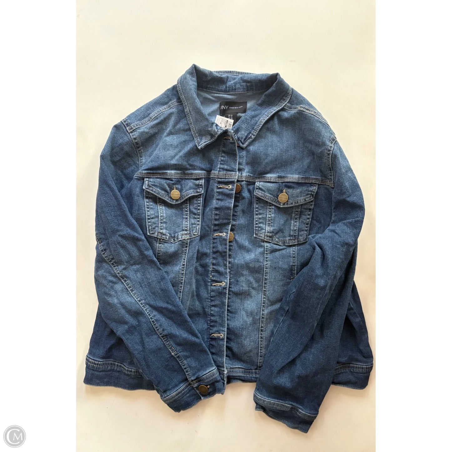 Jacket Denim By Jones New York In Blue, Size: 1x