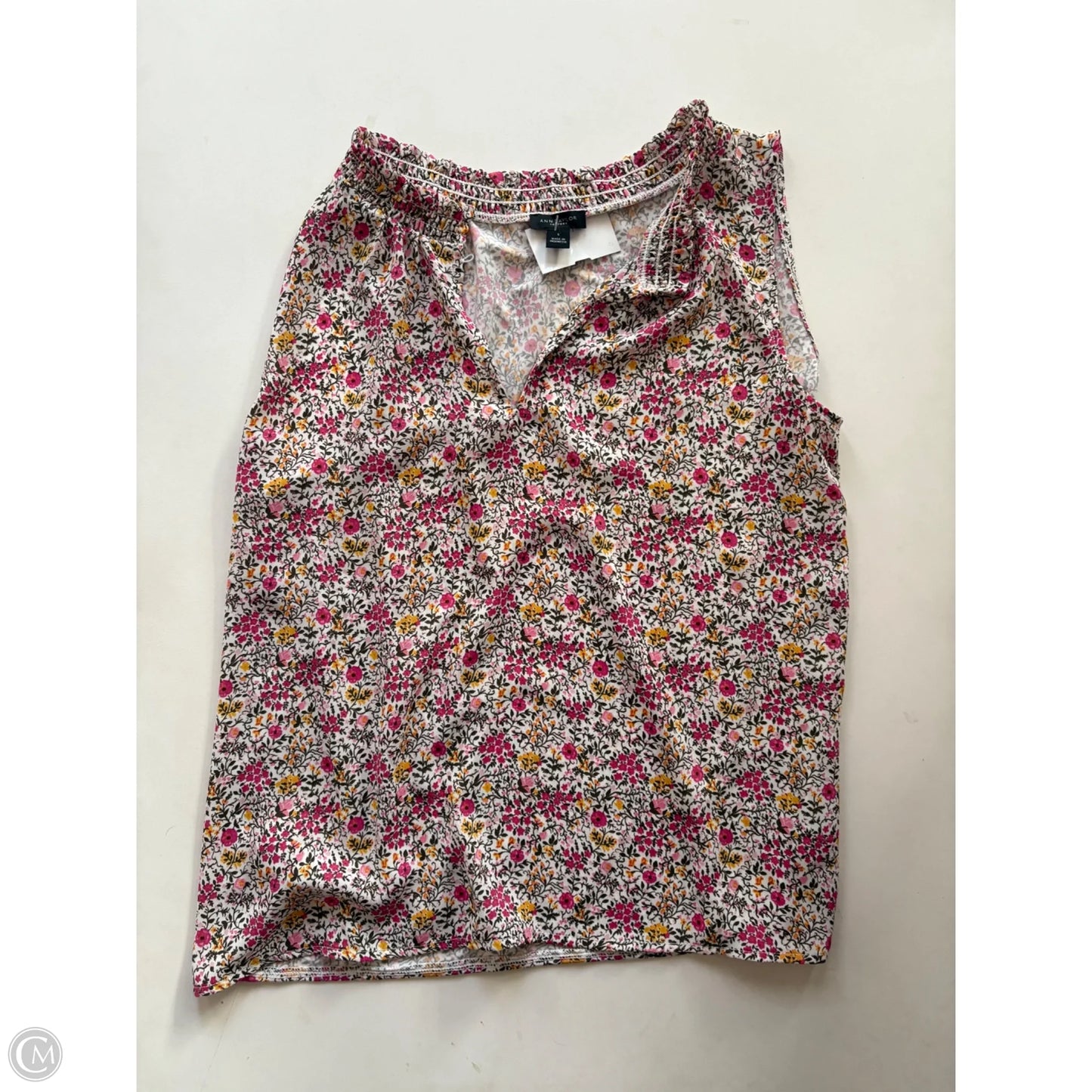 Blouse Sleeveless By Ann Taylor In Floral Print, Size: S