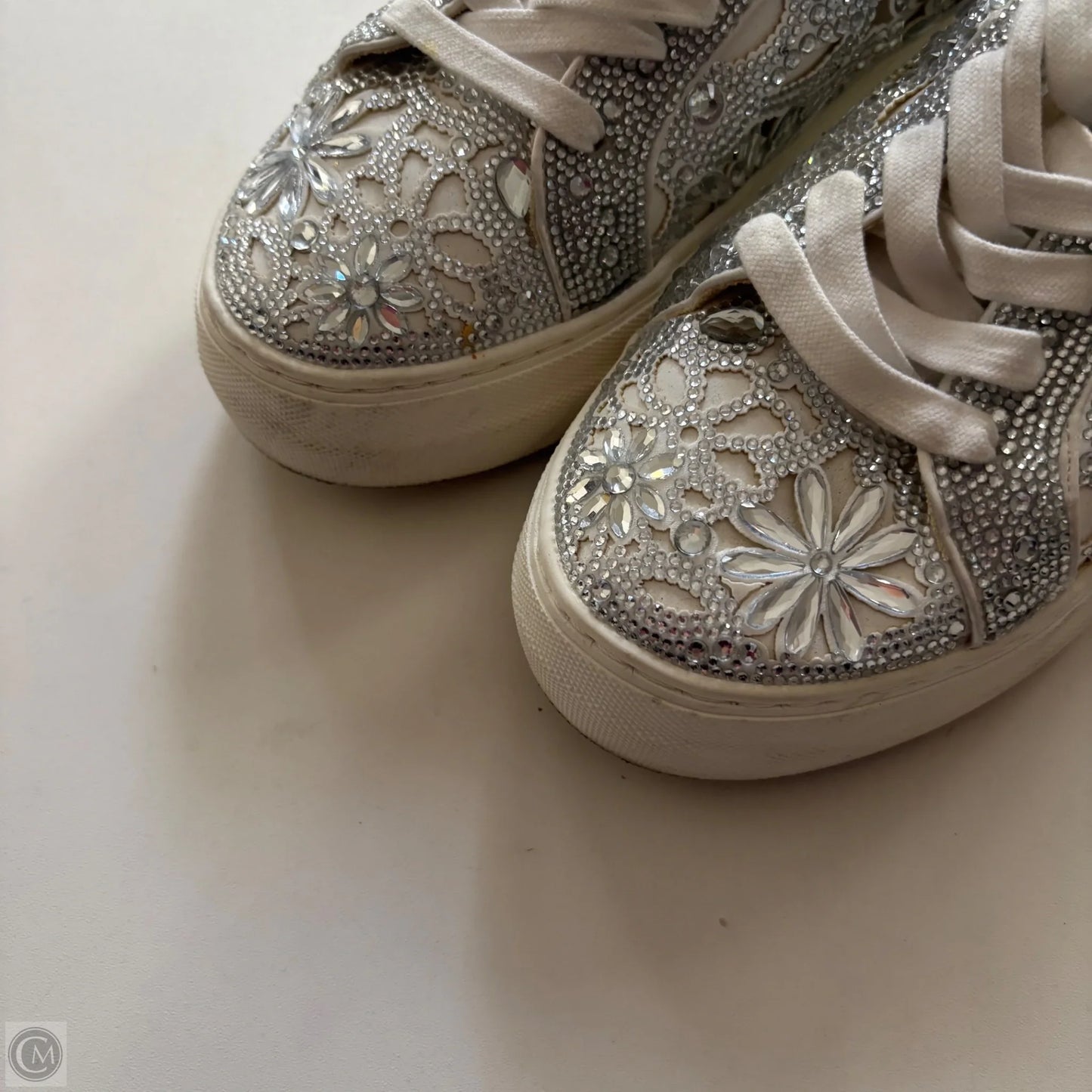 Shoes Athletic By Betsey Johnson In Silver, Size: 9