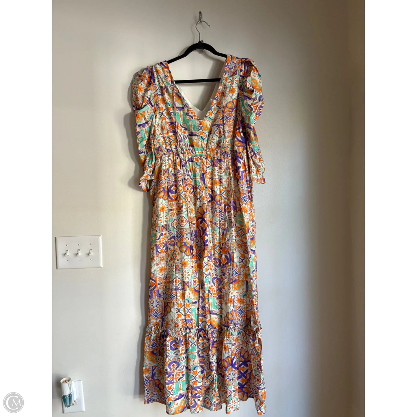 Dress Casual Maxi By Ces Femme In Orange & Purple, Size: L