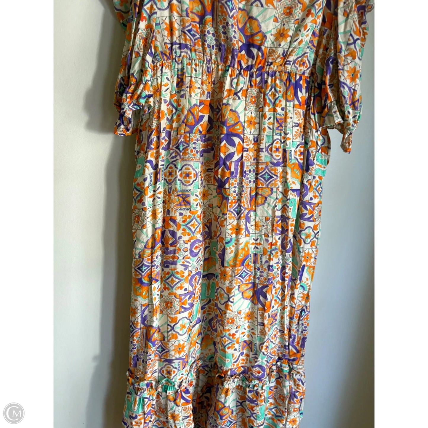 Dress Casual Maxi By Ces Femme In Orange & Purple, Size: L