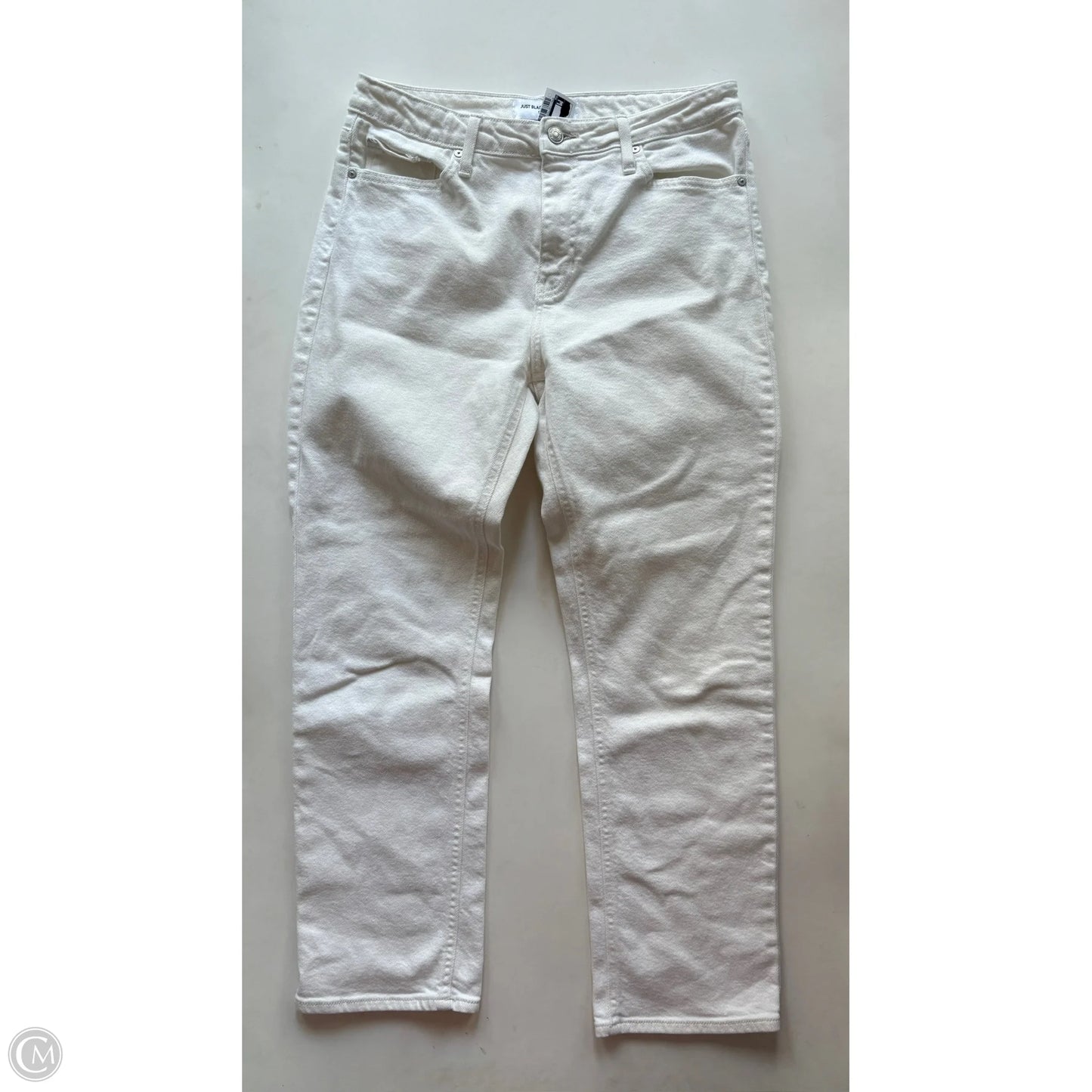 Jeans Straight By Just Black In White, Size: 8