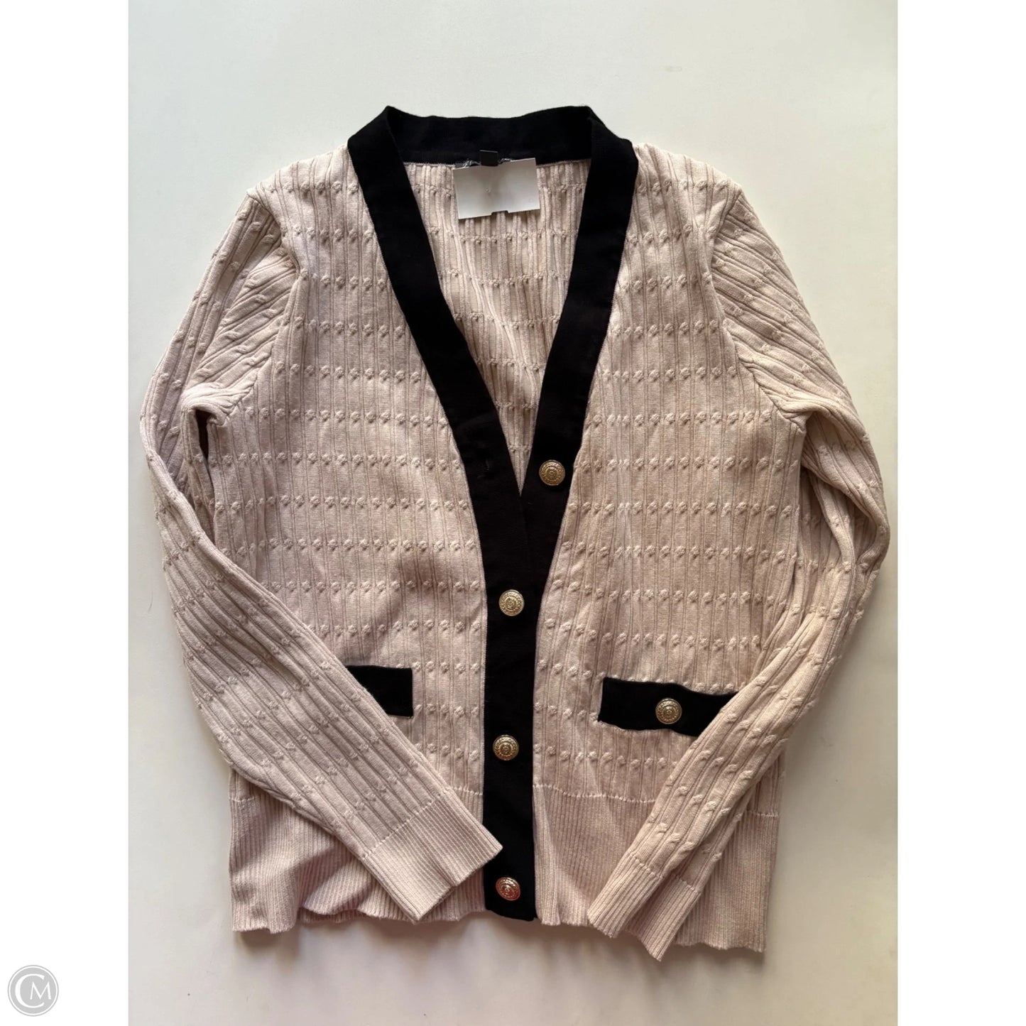 Sweater Cardigan By Adrianna Papell In Taupe, Size: L