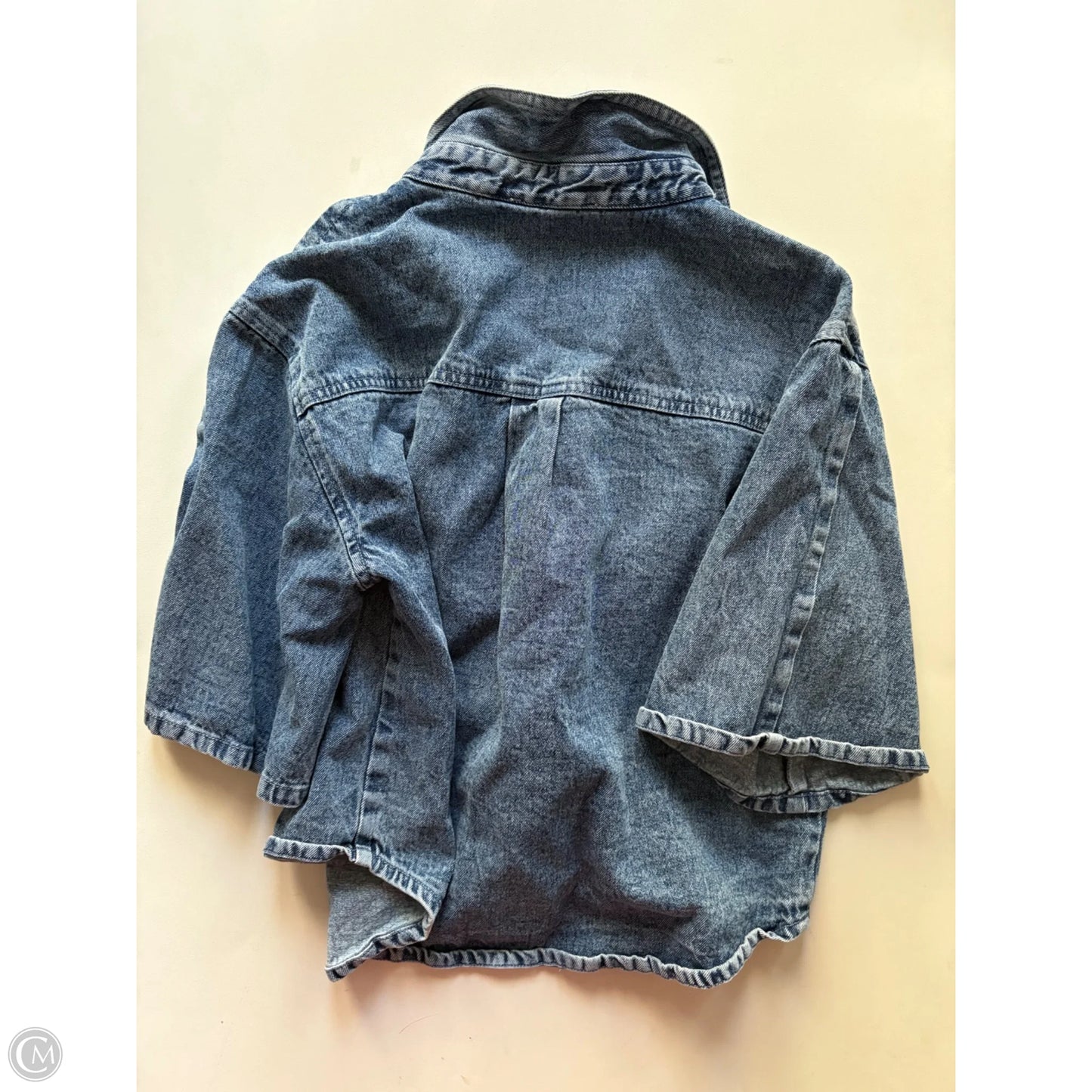 Top Short Sleeve By Solitaire In Blue, Size: L