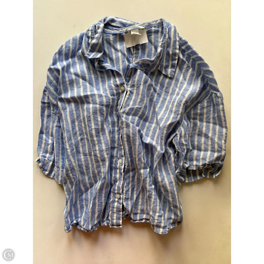 Top Short Sleeve By H&m In Striped Pattern, Size: L
