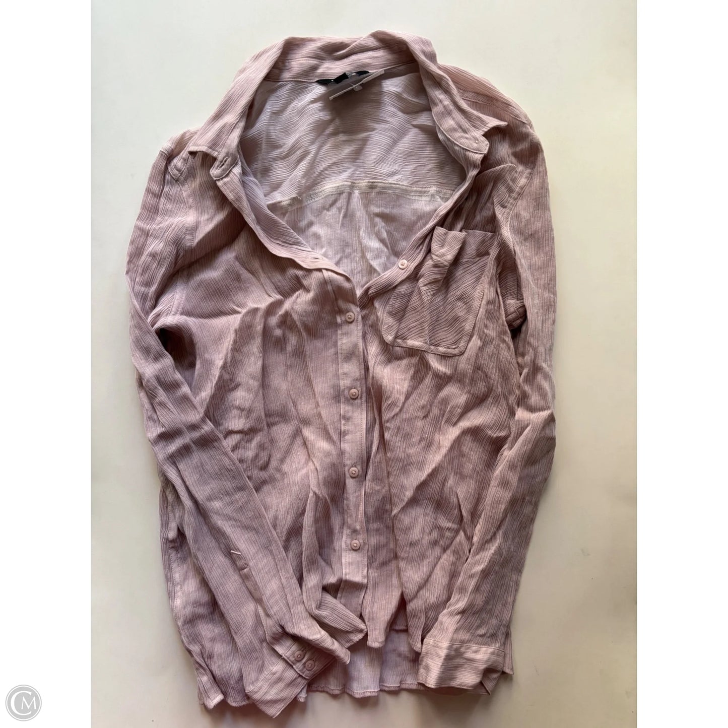 Top Long Sleeve By Express In Cream, Size: L