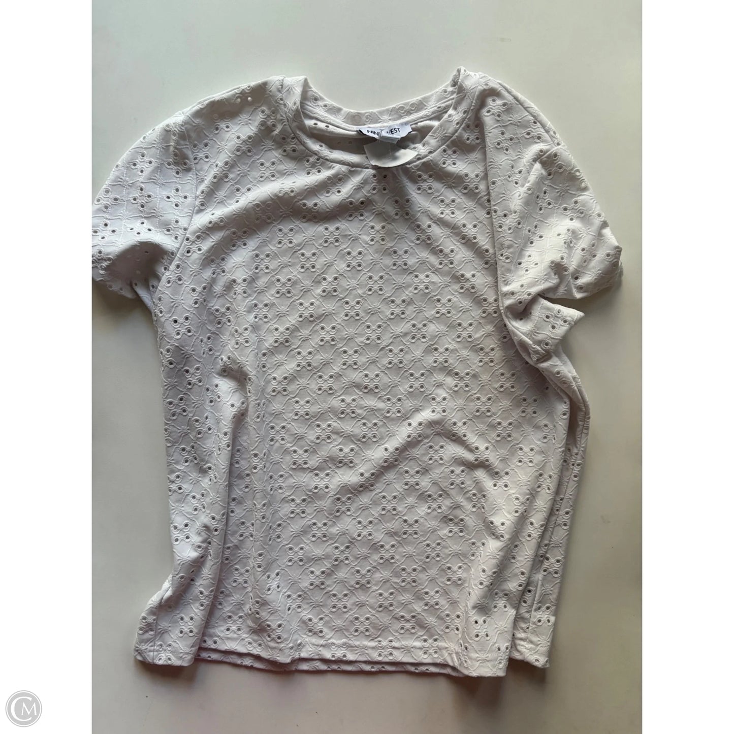 Top Short Sleeve By Nine West Apparel In White, Size: Xl