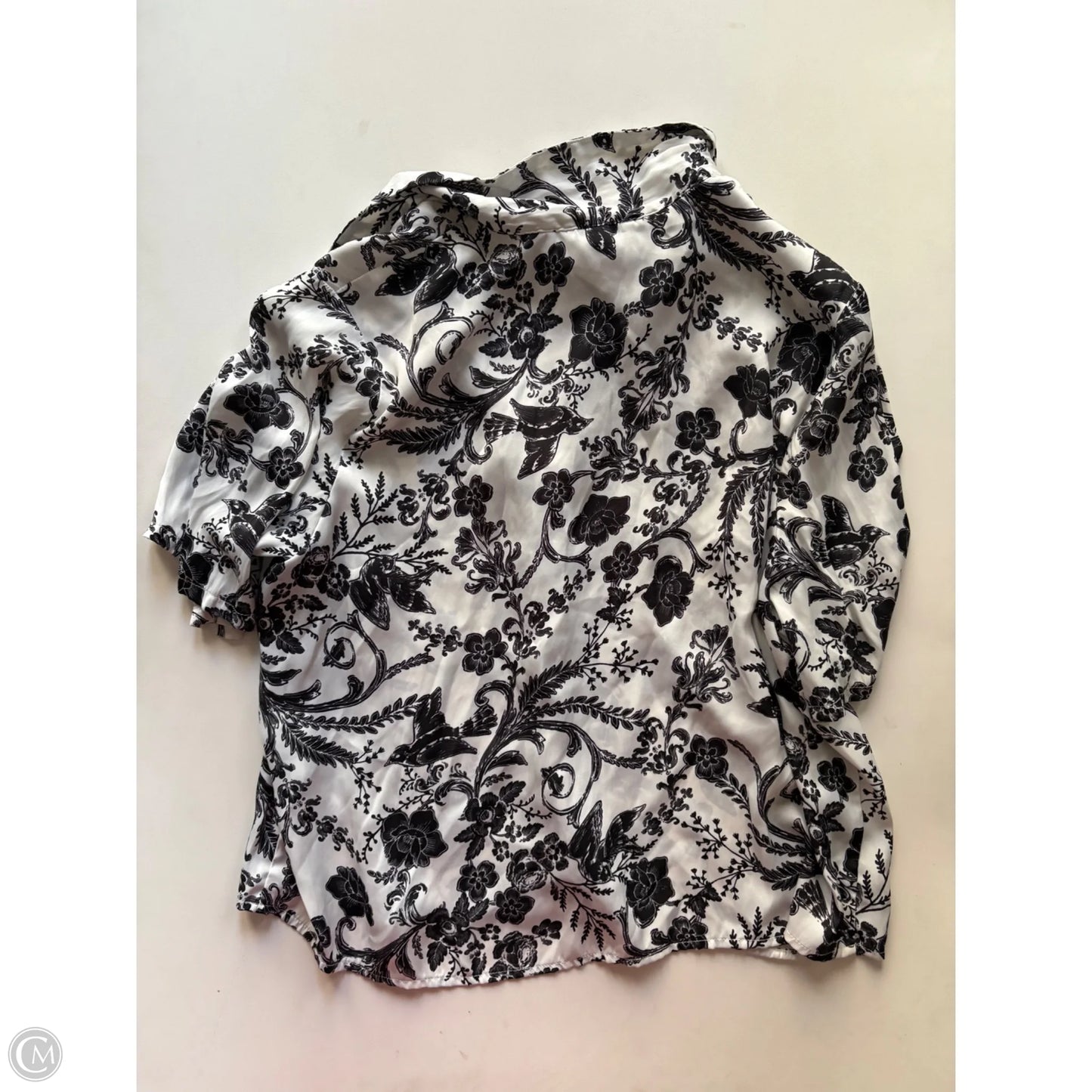 Blouse Short Sleeve By Haven In Black & White, Size: L