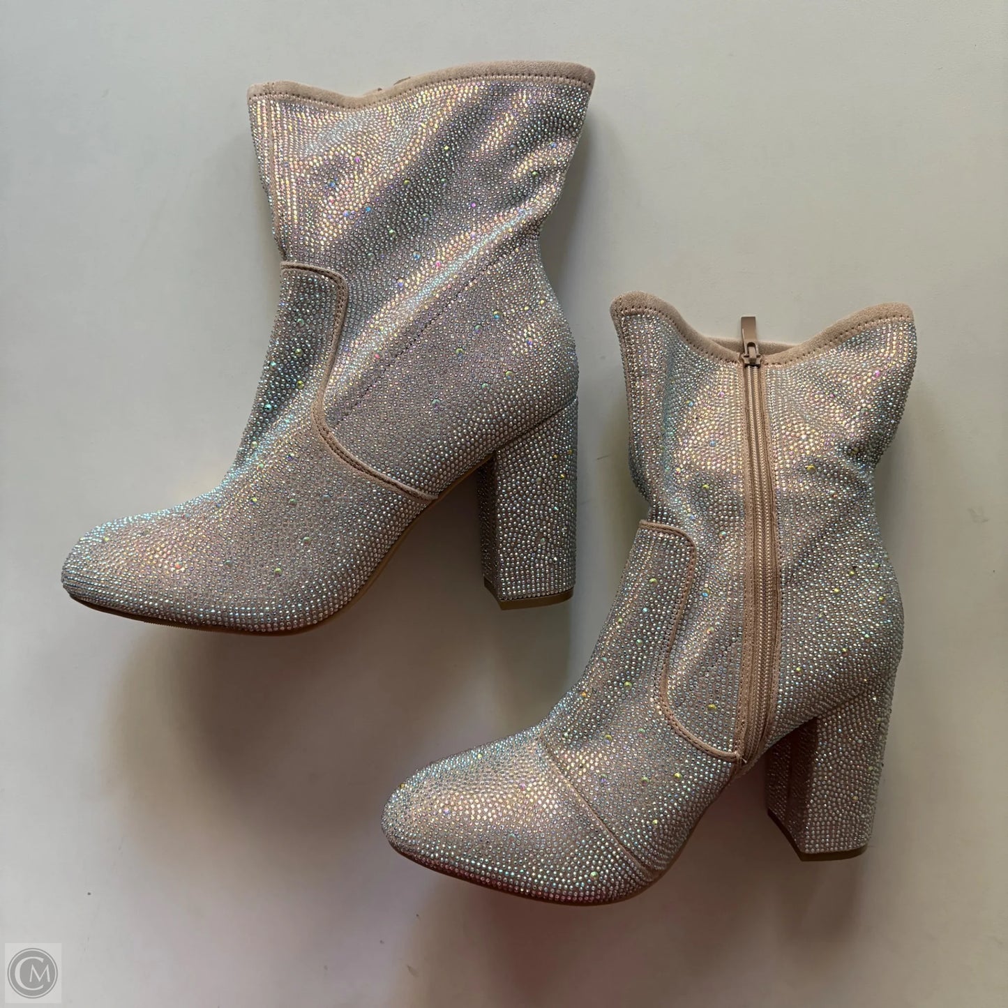 Boots Ankle Flats By Torrid In Silver & Tan, Size: 11