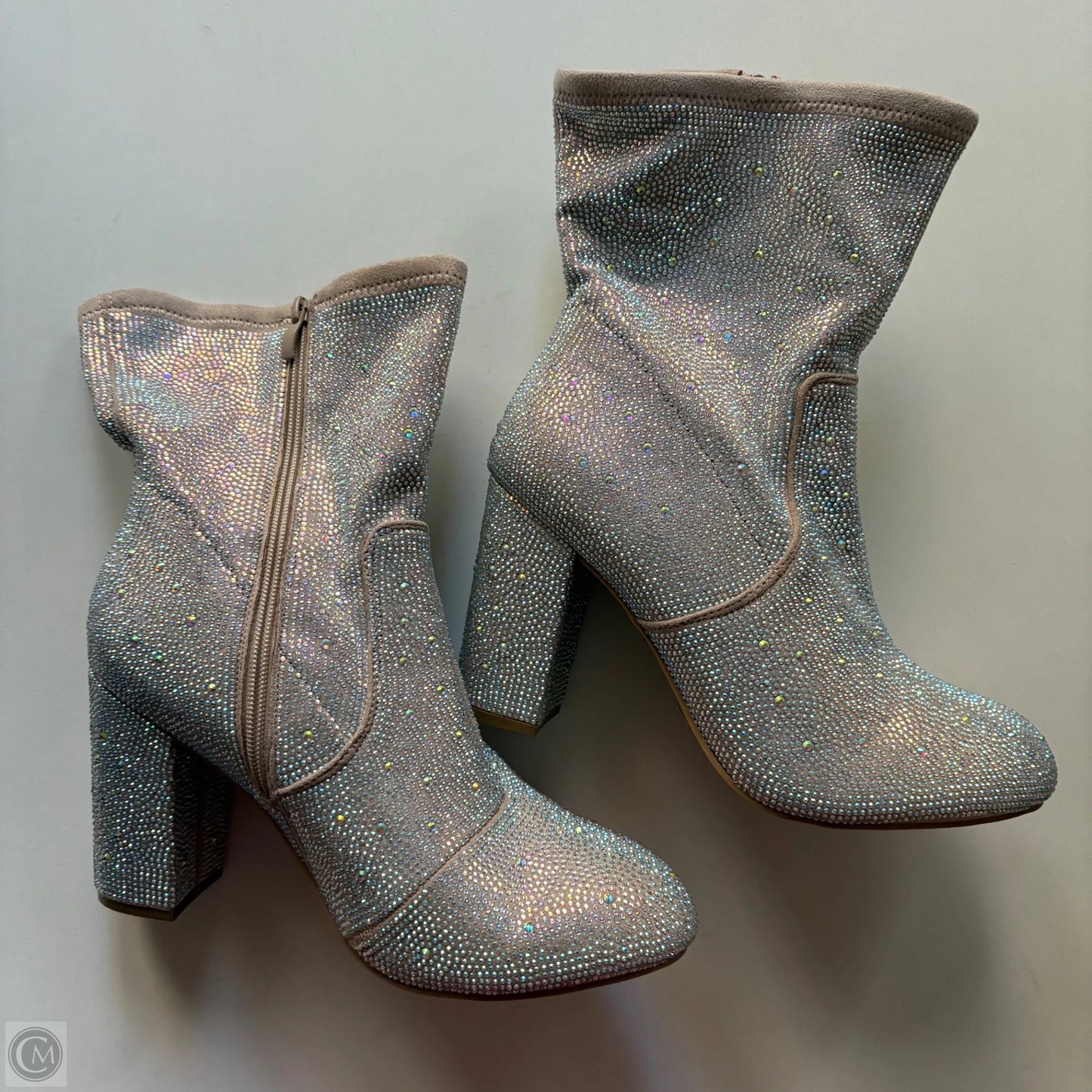 Boots Ankle Flats By Torrid In Silver & Tan, Size: 11