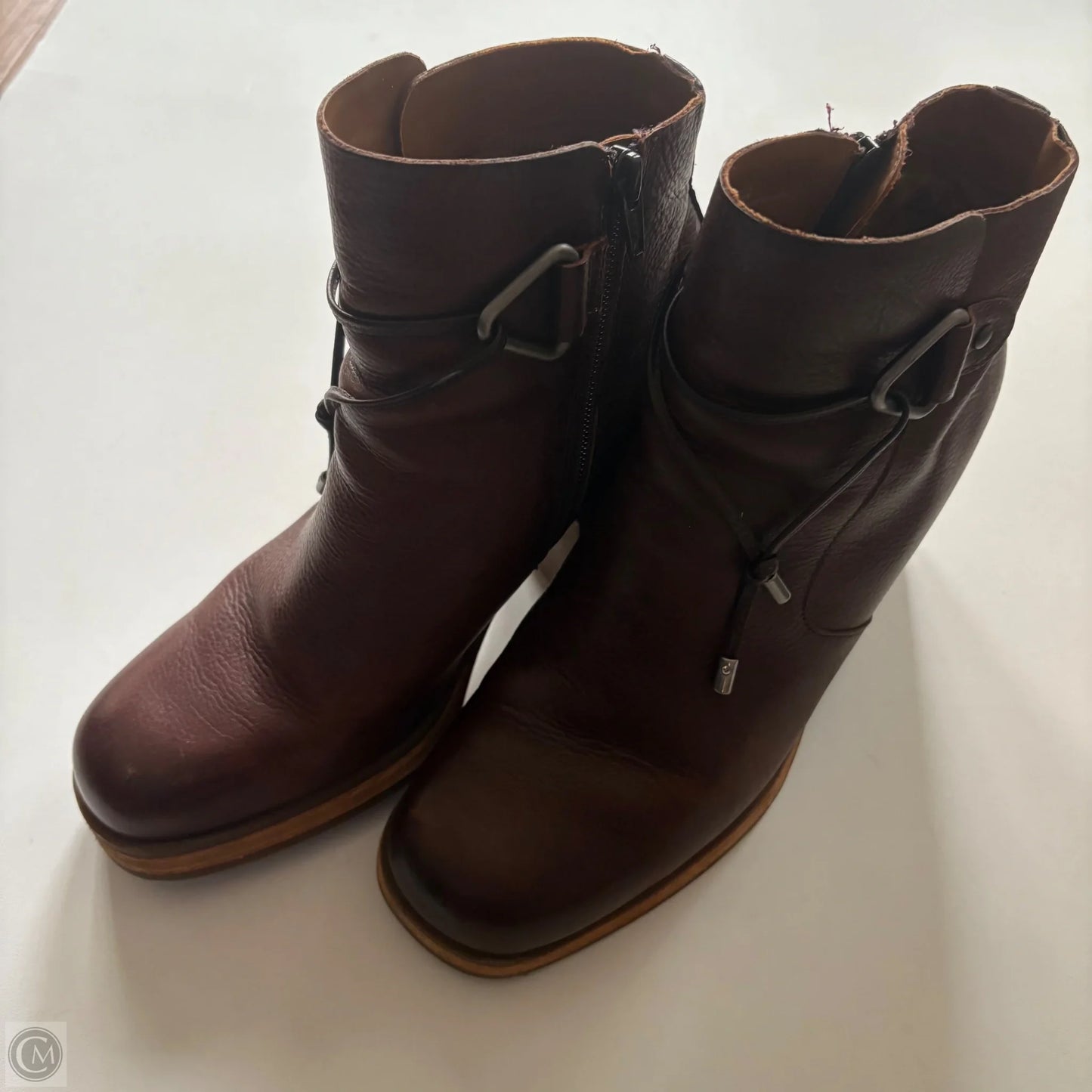 Boots Ankle Heels By Korks In Brown, Size: 8.5