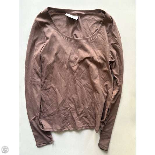 Top Long Sleeve By No Boundaries In Brown, Size: L