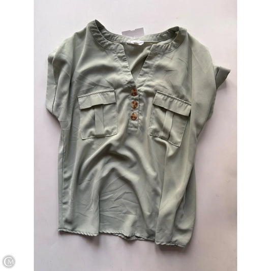 Blouse Short Sleeve By Mine In Green, Size: L