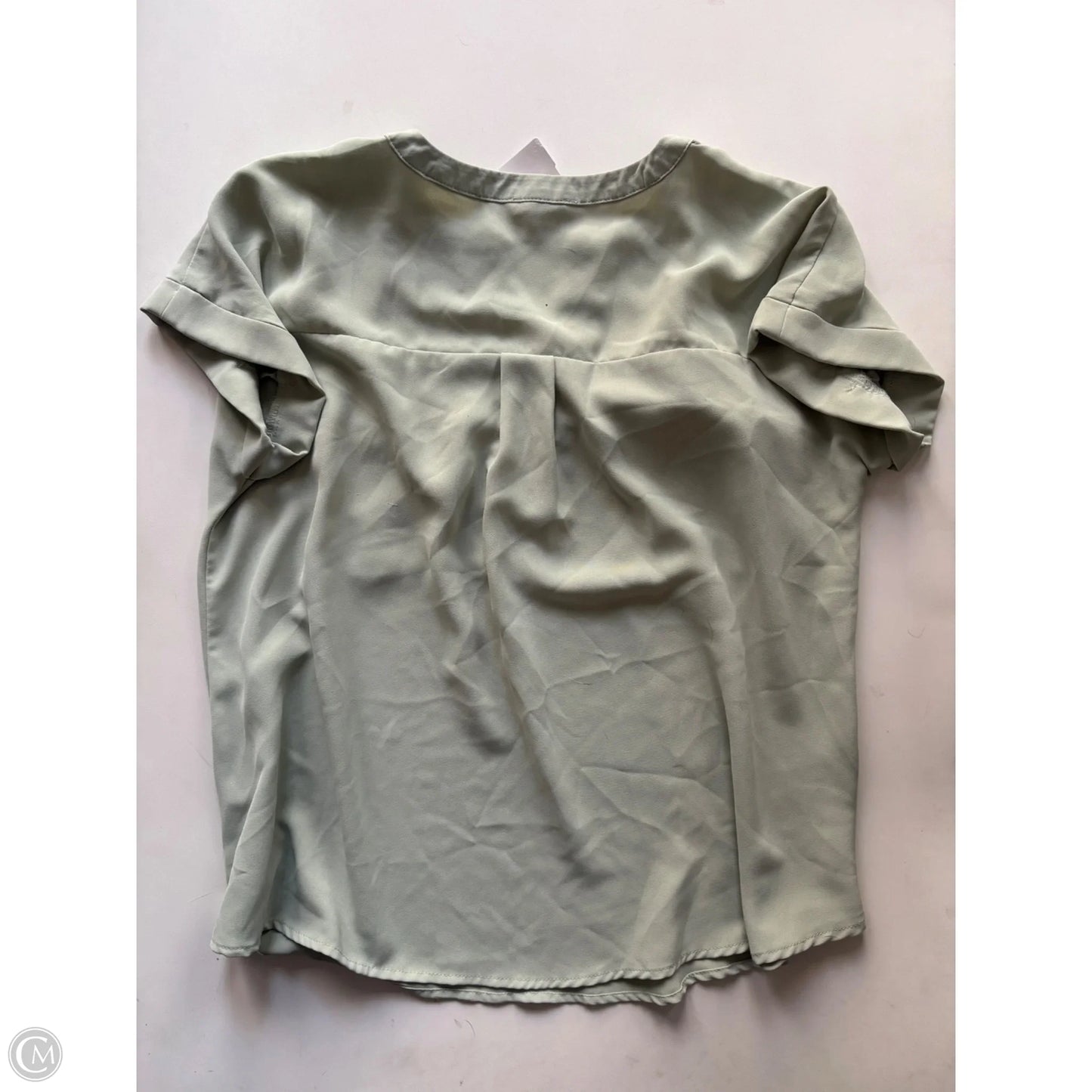 Blouse Short Sleeve By Mine In Green, Size: L