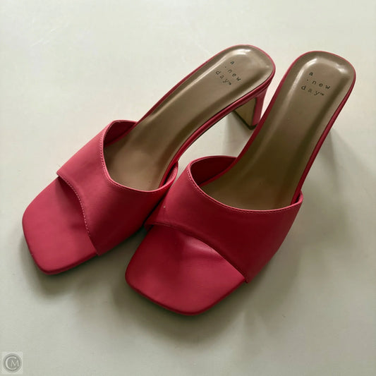 Sandals Heels Block By A New Day In Pink, Size: 9.5