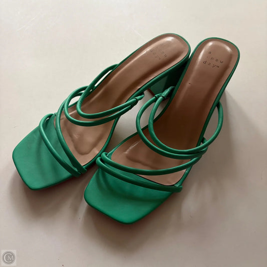 Sandals Heels Block By A New Day In Green, Size: 10