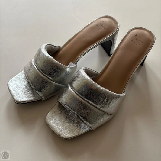 Sandals Heels Block By A New Day In Silver, Size: 10