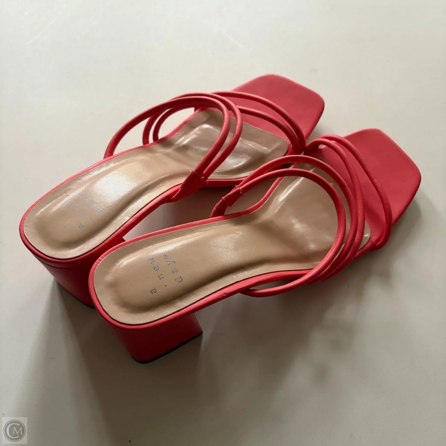 Sandals Heels Block By A New Day In Orange, Size: 10