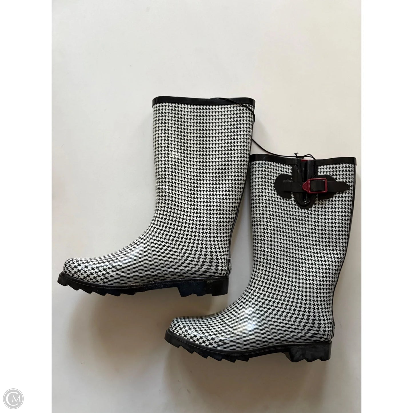 Boots Rain By Austin In Black & White, Size: 8
