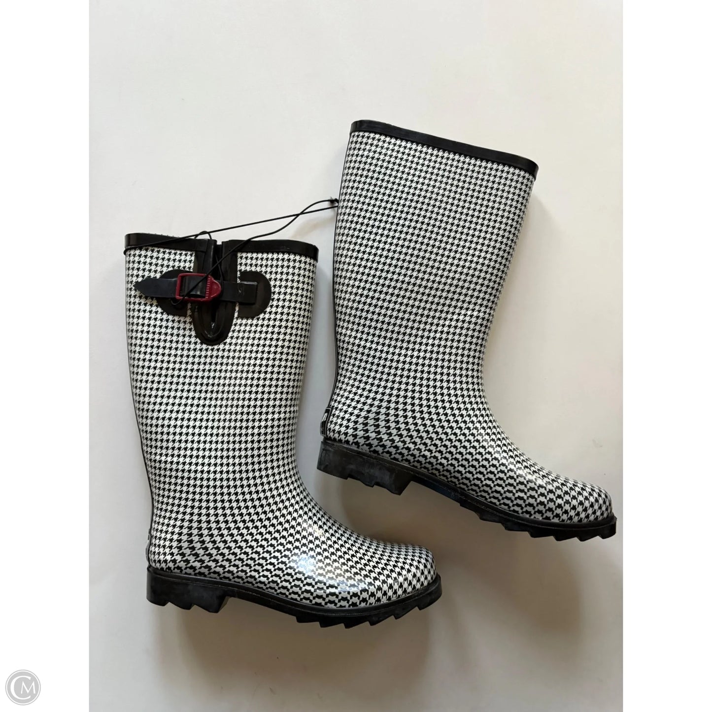 Boots Rain By Austin In Black & White, Size: 8