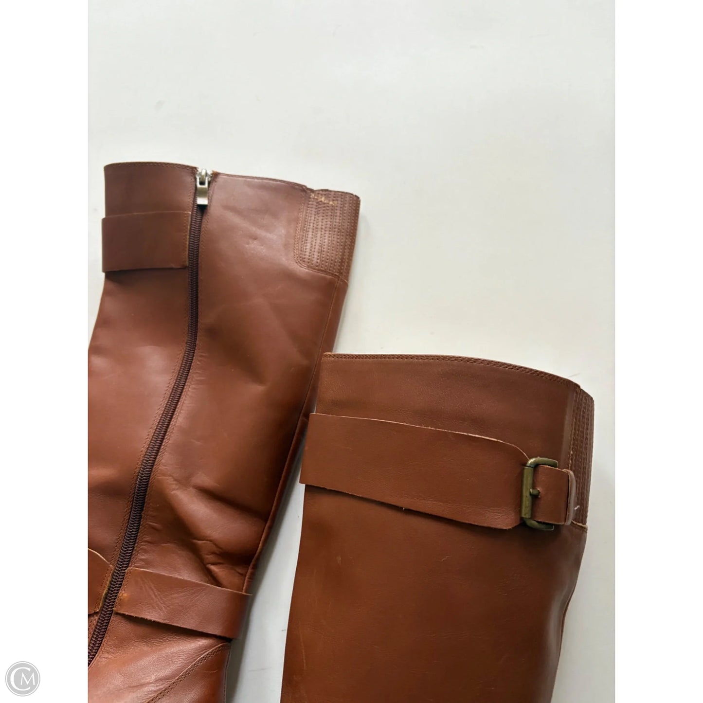 Boots Knee Heels By Ellen Tracy In Brown, Size: 9.5