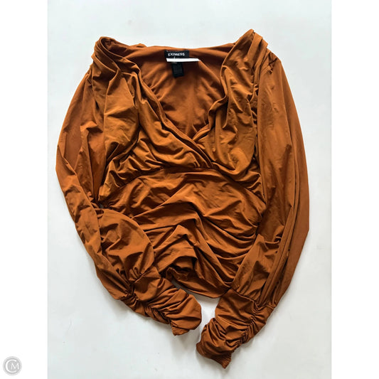 Blouse Long Sleeve By Express In Orange, Size: S