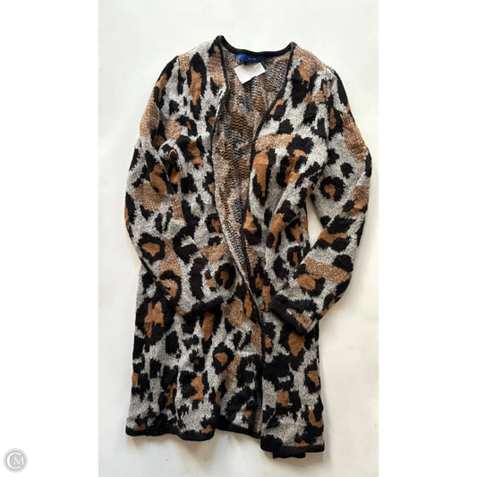 Sweater Cardigan By Apt 9 In Animal Print, Size: M