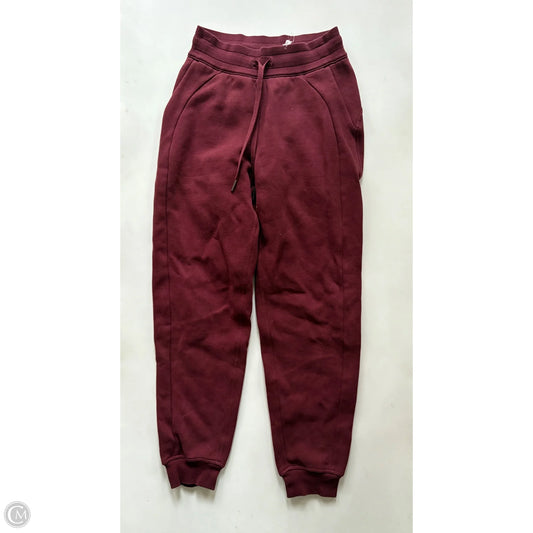 Athletic Pants By Lululemon In Maroon, Size: Xs
