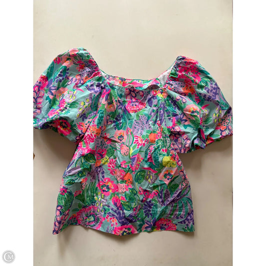 Top Short Sleeve Designer By Lilly Pulitzer In Multi-colored, Size: Xs