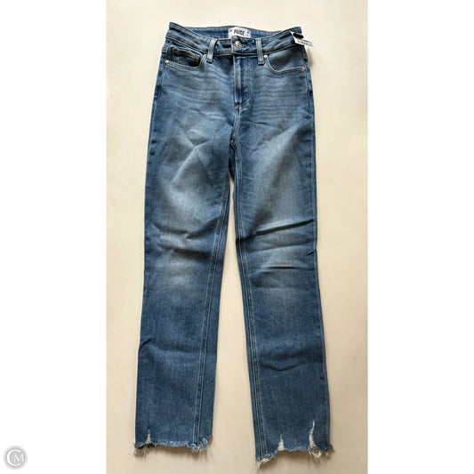 Jeans Straight By Paige In Blue, Size: 0