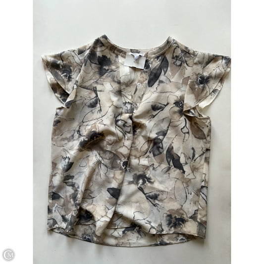 Top Short Sleeve By Calvin Klein In Cream, Size: M