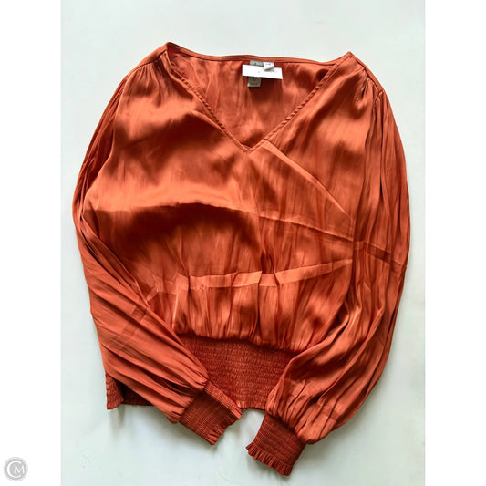 Blouse Long Sleeve By Joie In Orange, Size: L