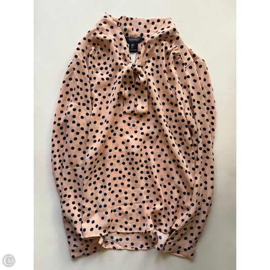 Blouse Long Sleeve By Jones And Co In Polkadot Pattern, Size: S