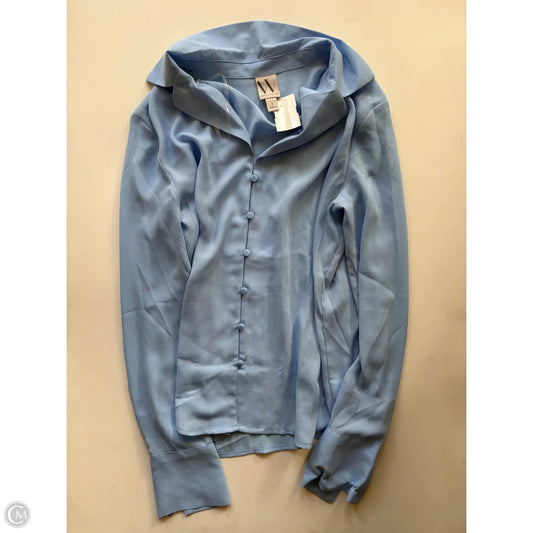 Blouse Long Sleeve By Worthington In Blue, Size: S
