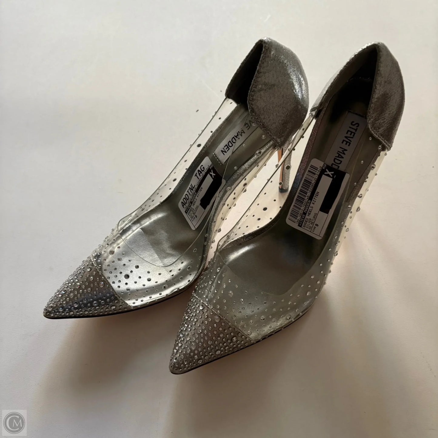 Shoes Heels Kitten By Steve Madden In Silver, Size: 9