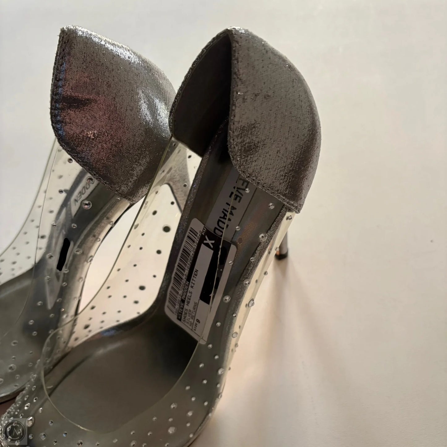Shoes Heels Kitten By Steve Madden In Silver, Size: 9