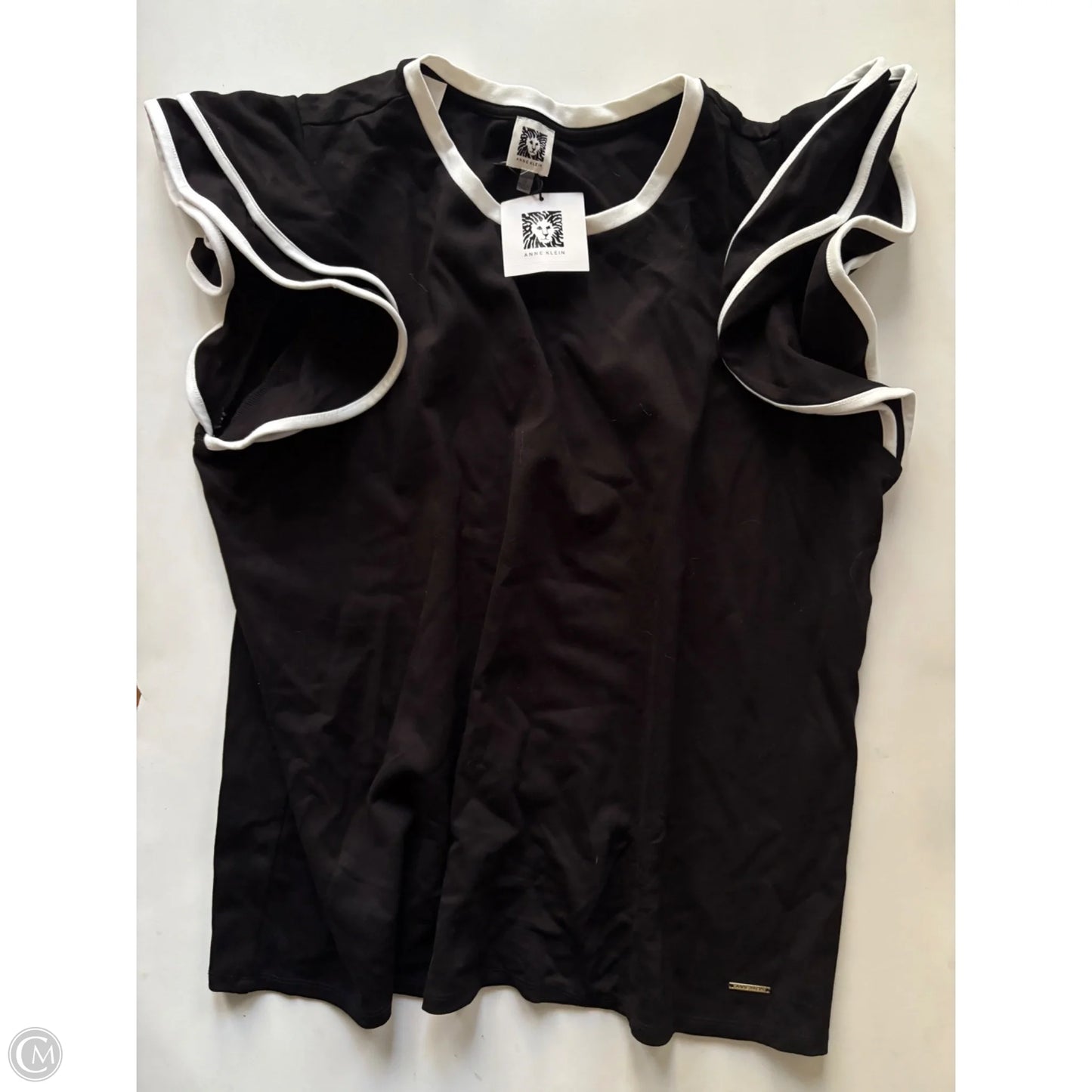 Top Short Sleeve By Anne Klein In Black, Size: 2x