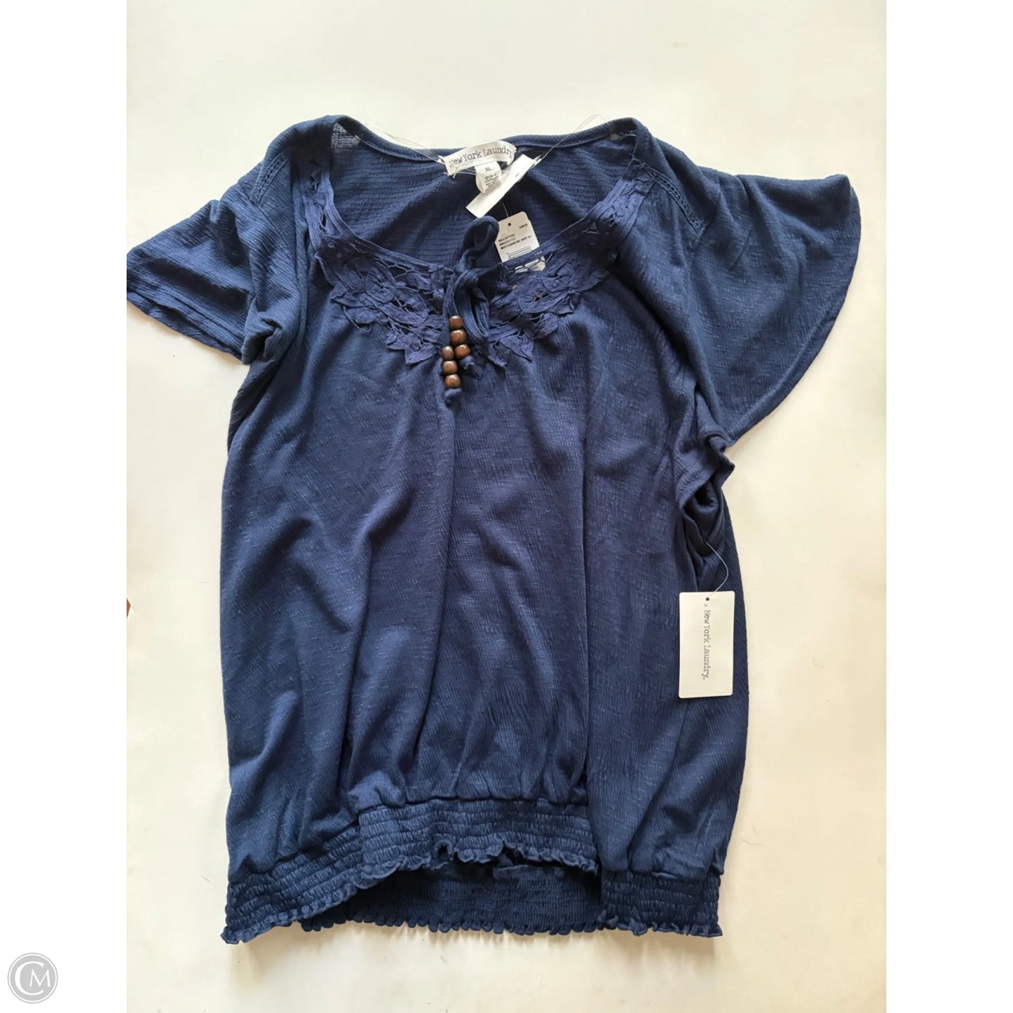 Top Short Sleeve By New York Laundry In Blue, Size: Xl