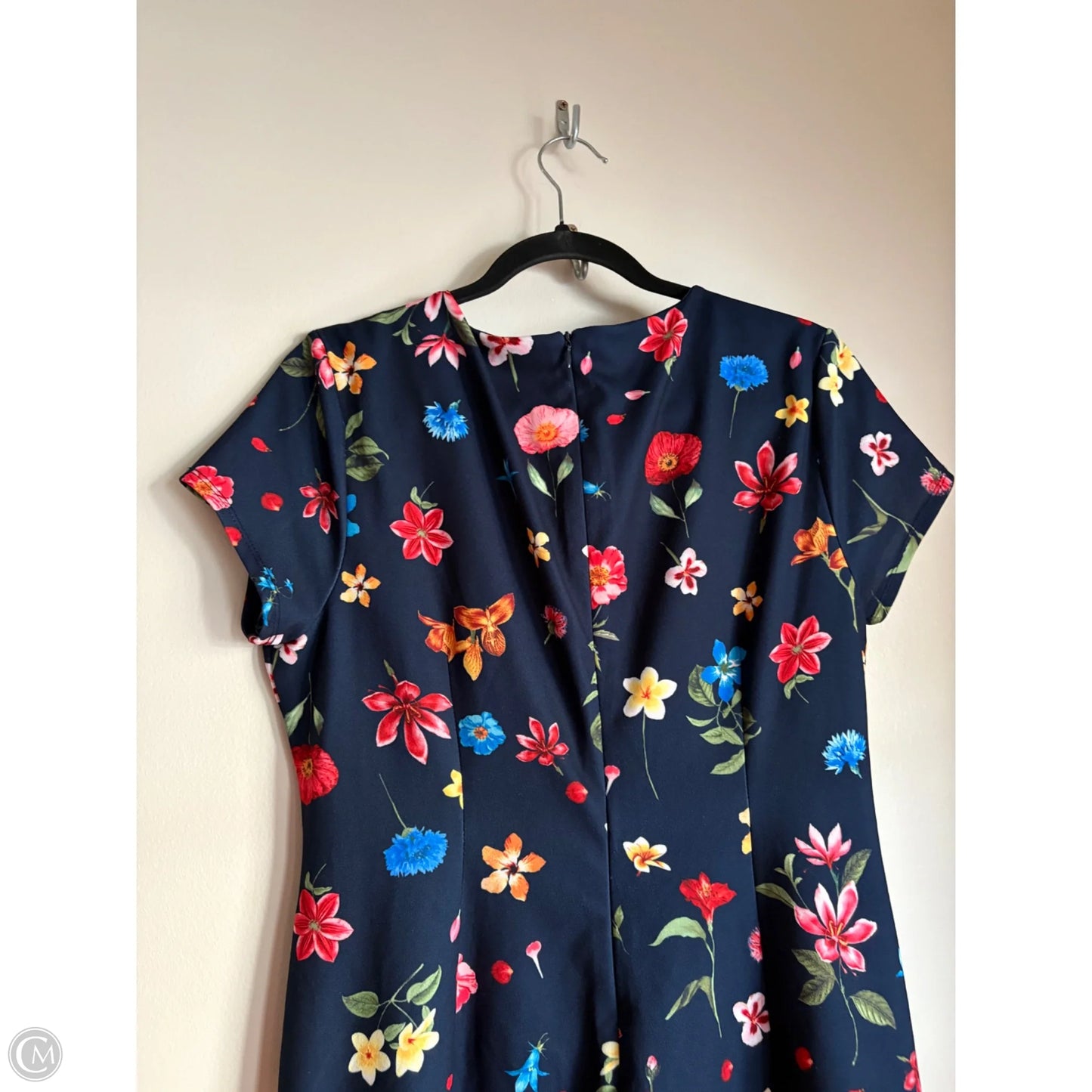 Dress Work By Tahari In Floral Print, Size: L