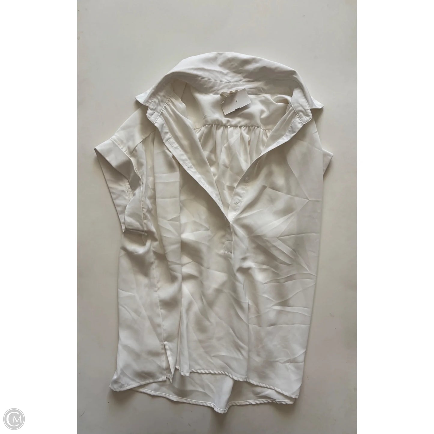 Blouse Short Sleeve By Entro In Cream, Size: L