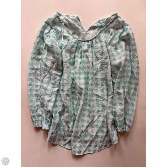 Top Long Sleeve By Lc Lauren Conrad In Plaid Pattern, Size: Xs