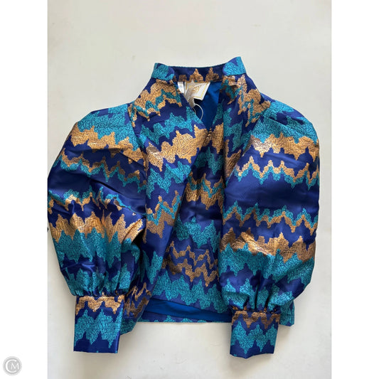 Top Long Sleeve By Emily McCarthy In Blue, Size: Xs