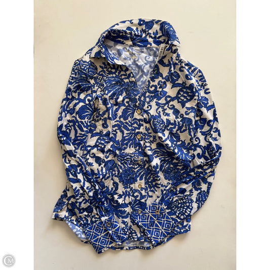 Top Long Sleeve Designer By Lilly Pulitzer In Blue, Size: Xs